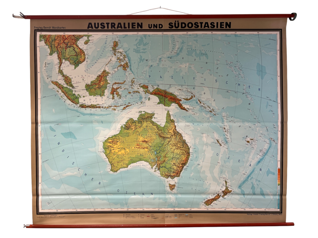 Wandkarte Australien Südostasien, Freytag-Berndt Wien