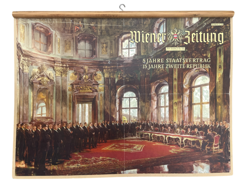Lehrtafel Wiener Zeitung – 5 Jahre Staatsvertrag / 15 Jahre Zweite Republik, Wiener Zeitung (Jubiläumsausgabe), 1960