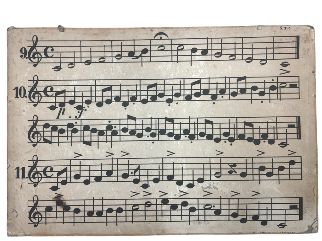 Musiknoten-Lehrtafel Tab. 5 mit Übungsnoten 9–11