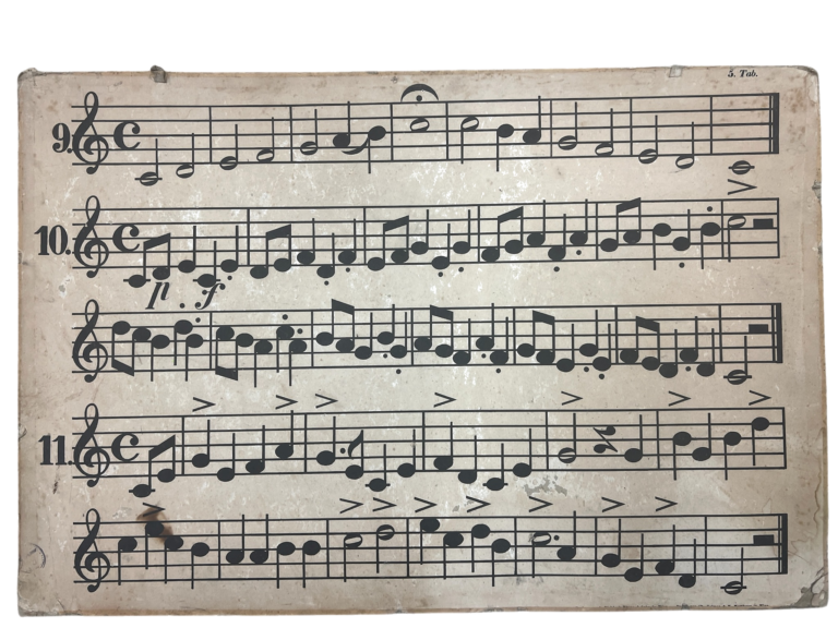 Musiknoten-Lehrtafel Tab. 5 mit Übungsnoten 9–11