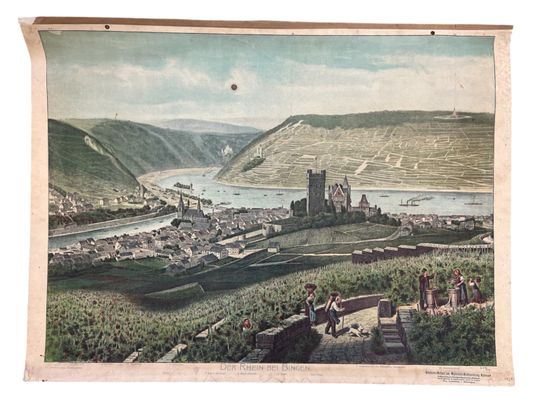Lehrtafel Der Rhein bei Bingen, Verlag Seibt Nürnberg (zu prüfen), ca. 1900–1930