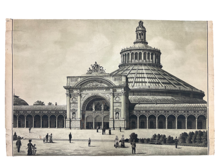 Lehrtafel Rotunde im Wiener Prater (Weltausstellung 1873) – S/W-Fotografie, ca. 1900–1937