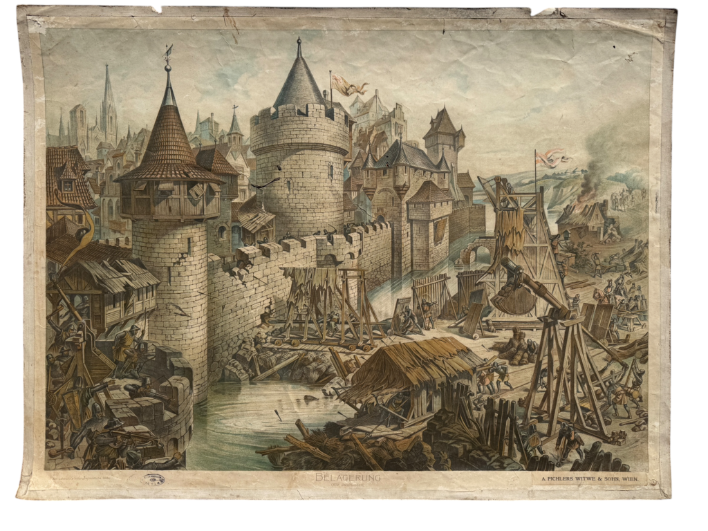 Lehrtafel Belagerung vor Erfindung des Schießpulvers, Lehmann K.I.6, Pichler Wien