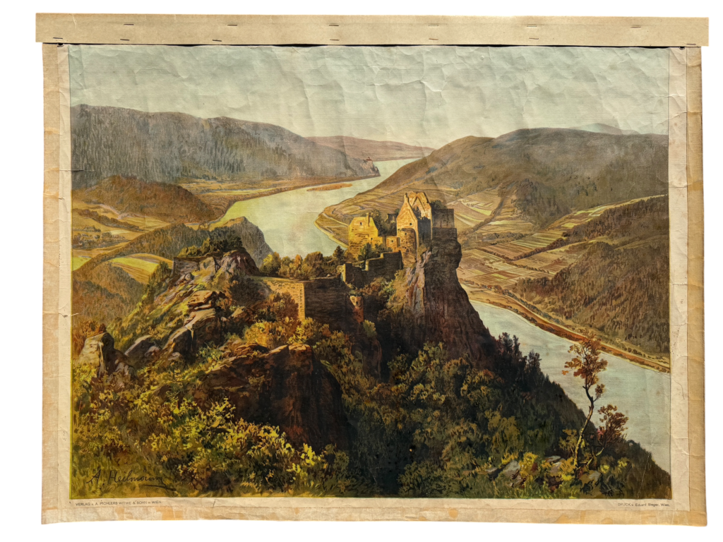 Landschaftslehrtafel signiert A. Heilmaier, Pichler Wien, Druck Eduard Sieger