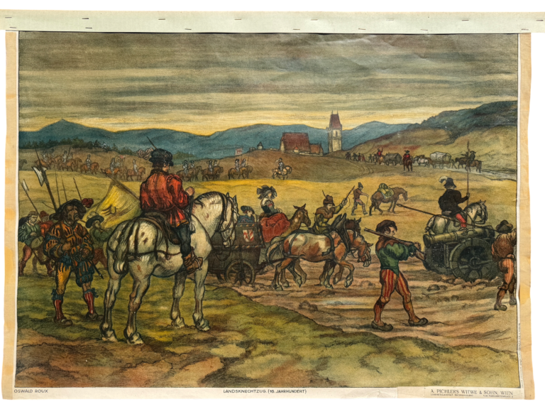 Lehrtafel Landsknechtzug, Oswald Roux, Pichler Wien