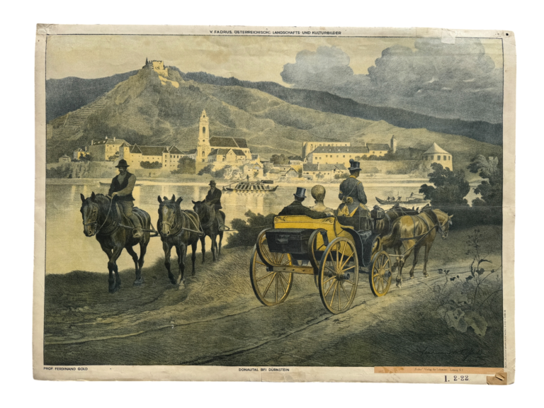 Lehrtafel Donautal bei Dürnstein, Prof. Ferdinand Gold, Reihe V. Fadrus, Kultur Verlag Leipzig